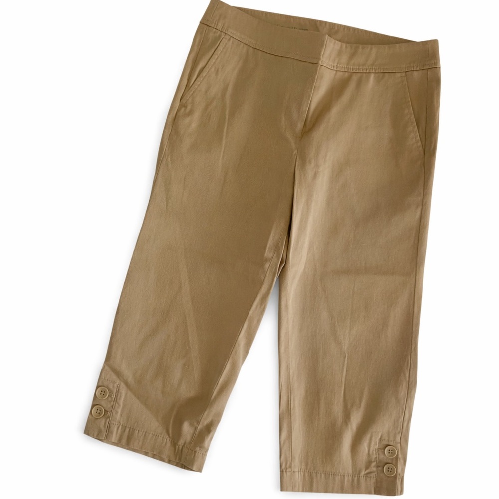 Talbots Tan Capri Pants Preppy Coastal Travel Summer Spring Casual